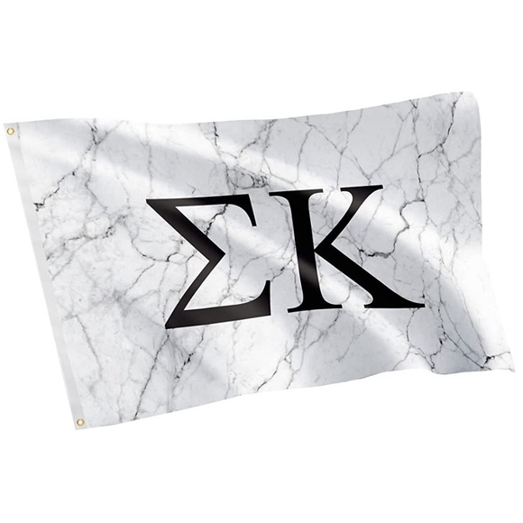 3X5 Sigma Kappa White Marble Flag #75 - Picture 1 of 4